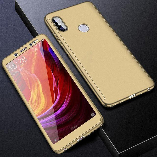 Planet Gates Gold / Note 5A ( 32GB ) H&A H&A Luxury 360 Degree Full Cover Phone Case For Xiaomi Redmi Note 5 5A Screen Protector Cover 4X 4A Note 5 Plus Case Glass