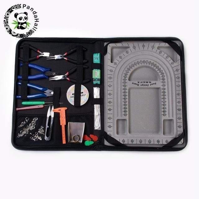 Planet Gates Pandahall Jewelry Making DIY Pliers Tools Set Flat Round Nose Pliers Wire Cutter Pliers Rings Scissor Needles Beading Tweezer