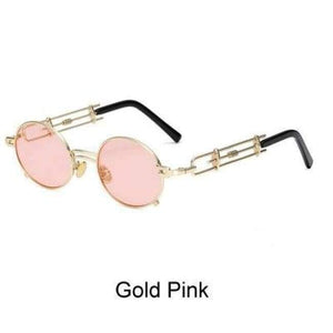 Planet Gates Gold Pink Ralferty 2018 Unique Vintage Steampunk Sunglasses Women Men Designer Gold Red Eyewear Accessories Female Retro Punk Oculos B010