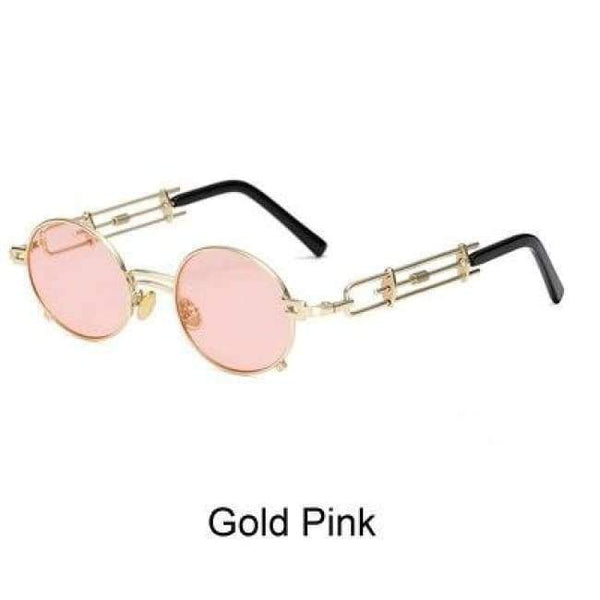 Planet Gates Gold Pink Ralferty 2018 Unique Vintage Steampunk Sunglasses Women Men Designer Gold Red Eyewear Accessories Female Retro Punk Oculos B010