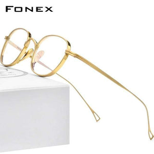 Planet Gates Gold Pure Titanium Glasses Frame Men Retro Square Prescription Eyeglasses Women 2021 New Vintage Myopia Optical Eyewear F85649