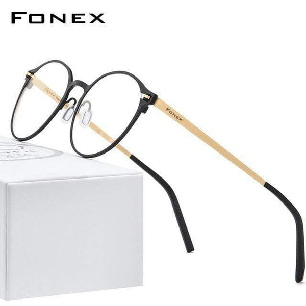 Planet Gates Gold Pure Titanium Glasses Frame Women Retro Round Prescription Eyeglasses 2020 New Men Antiskid Optical Screwless Eyewear 8530