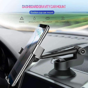 Planet Gates Gold Quality Gravity Metal Car Phone Holder, Linkage Aluminum Alloy Adjustable Mobile Phone holder For Car Stand Bracket