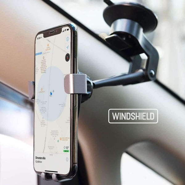 Planet Gates Gold Quality Gravity Metal Car Phone Holder, Linkage Aluminum Alloy Adjustable Mobile Phone holder For Car Stand Bracket