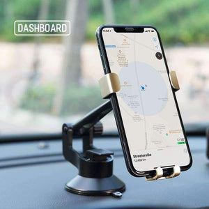 Planet Gates Gold Quality Gravity Metal Car Phone Holder, Linkage Aluminum Alloy Adjustable Mobile Phone holder For Car Stand Bracket