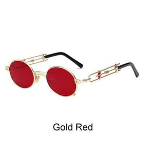 Planet Gates Gold Red Ralferty 2018 Unique Vintage Steampunk Sunglasses Women Men Designer Gold Red Eyewear Accessories Female Retro Punk Oculos B010