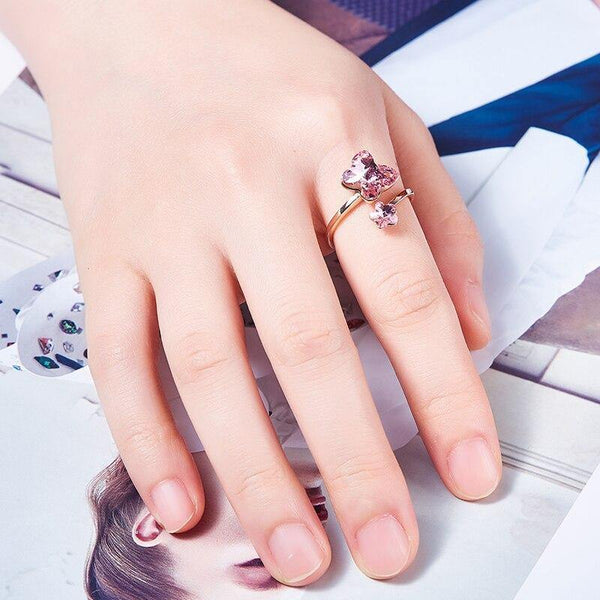 Planet Gates Gold Rings Embellished With Crystals from Swarovski Butterfly Adjustable Ring Rose Gold Insert Jewelry Romantic Gifts