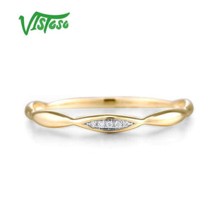 Planet Gates Gold Rings For Women Genuine 14K Yellow/White Gold Ring Shiny Diamond Promise Engagement Rings Anniversary Fine Jewelry