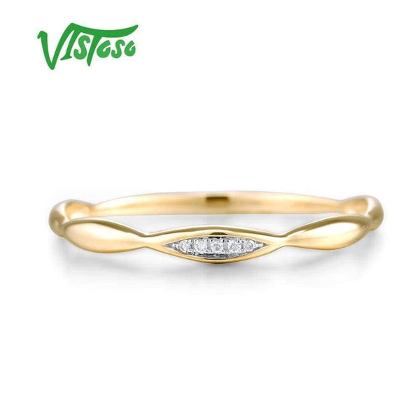 Planet Gates Gold Rings For Women Genuine 14K Yellow/White Gold Ring Shiny Diamond Promise Engagement Rings Anniversary Fine Jewelry