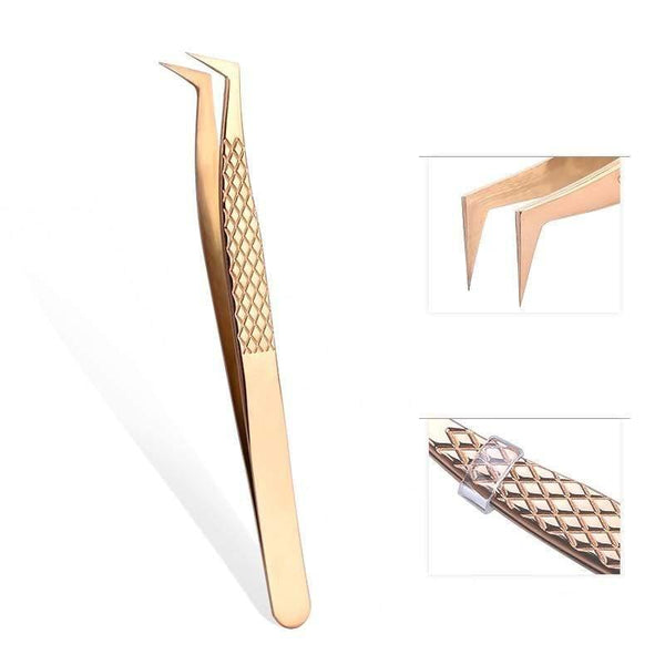 Planet Gates Gold rose B TOP Quality Stainless Steel Tweezers Rainbow Color Straight Bend ESD Multifunction Eyelash Tweezers For Nail Sewing DIY
