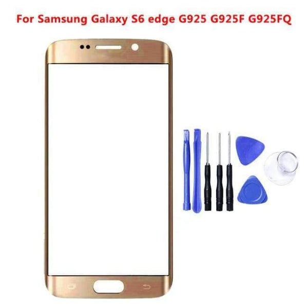 Planet Gates gold S6 Edge Replacement LCD Front Touch Screen Panel Outer Glass Lens For Samsung Galaxy S6 edge Plus G9280 G928H/F With Free Tools