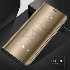 Planet Gates Gold / S7 ZNP Clear View Smart Mirror Flip Case For Samsung Galaxy S9 S8 Plus S7 S6 Edge Phone Cover For Samsung Note 8 A3 A5 A7 A8 Case