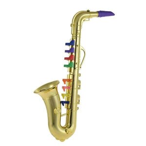 Planet Gates Gold Saxophone Sax Toy Musical Instrument Gift with 8 Colored Keys for Kids Children