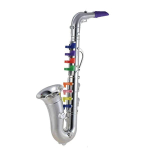 Planet Gates Gold Saxophone Sax Toy Musical Instrument Gift with 8 Colored Keys for Kids Children