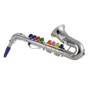 Planet Gates Gold Saxophone Sax Toy Musical Instrument Gift with 8 Colored Keys for Kids Children
