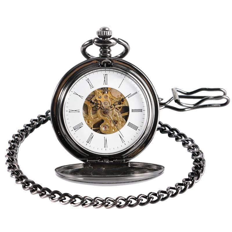 Planet Gates Gold Skeleton Smooth Back Mechanical Pocket Watch Pendant Men Women With Chain Fob Watches Xmas Gift
