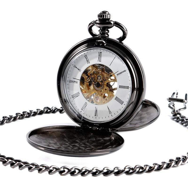 Planet Gates Gold Skeleton Smooth Back Mechanical Pocket Watch Pendant Men Women With Chain Fob Watches Xmas Gift