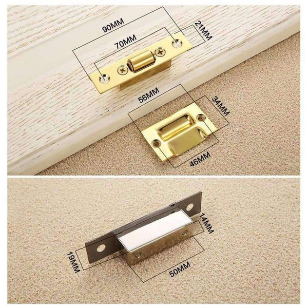 Planet Gates Gold Stainless Steel Door Latches Cupboard Cabinet Roller Latch Lock Wooden Door Stops Furniture Hardware