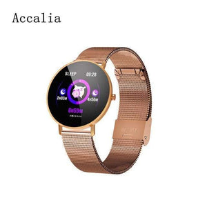 Planet Gates gold steel Smart watch Full Screen Touch GPS Tracker Heart rate Blood Pressure Monitor Smart Wristband Sport Smart bracelet