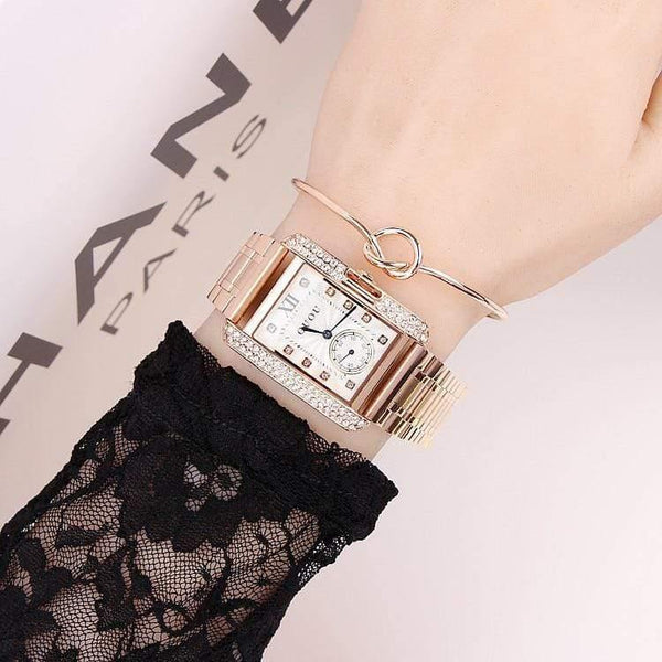 Planet Gates Gold Steel Watch retro Fashion Square Diamond bracelet Ladies Quartz Luxury Woman Gift Wristwatches