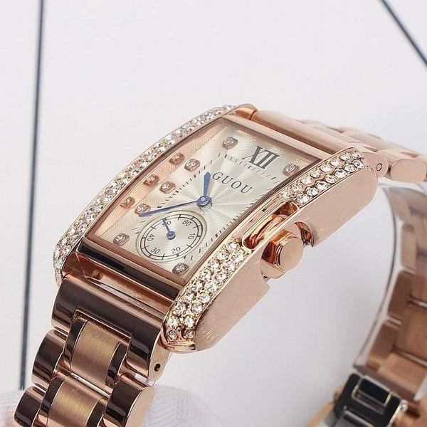 Planet Gates Gold Steel Watch retro Fashion Square Diamond bracelet Ladies Quartz Luxury Woman Gift Wristwatches