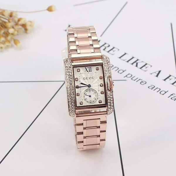 Planet Gates Gold Steel Watch retro Fashion Square Diamond bracelet Ladies Quartz Luxury Woman Gift Wristwatches