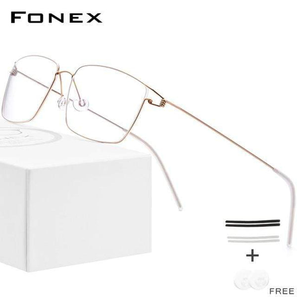 Planet Gates Gold Titanium Alloy Glasses Frame Men Prescription Eyeglasses New Women Myopia Optical Korean Morten Screwless Eyewear 98624