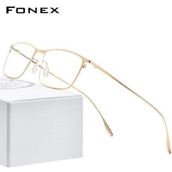 Planet Gates Gold Titanium Alloy Glasses Frame Men Square Myopia Prescription Eyeglasses Frames 2020 New Full Optical Korean Eyewear 8105