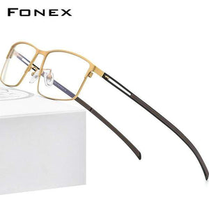 Planet Gates Gold Titanium Alloy Glasses Frame Men  Square Prescription Eyeglasses Myopia Optical Frames Korean Screwless Eyewear F1010