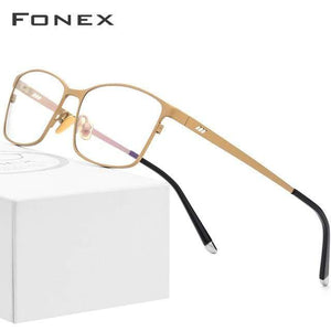 Planet Gates Gold Titanium Glasses Frame Men Square Eyewear Male Classic Full Optical Prescription Eyeglasses Frames Gafas Oculos 8505