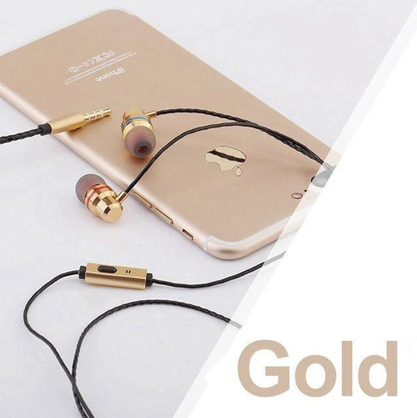 Planet Gates Gold TOMKAS In-Ear Earphones Special Edition Headset Clear Bass Earphones With Microphone 5 Colors Metal Heavy Bass Headphones