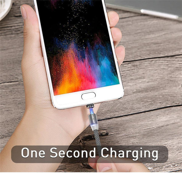 Planet Gates Gold / Type C USLION 1M 2A LED Magnetic Cable For Micro USB Type C Phone Cable for Xiaomi POCOPHONE F1 Samsung S9 Charge Magnet Plug Charger