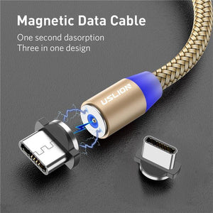 Planet Gates Gold / Type C USLION 1M 2A LED Magnetic Cable For Micro USB Type C Phone Cable for Xiaomi POCOPHONE F1 Samsung S9 Charge Magnet Plug Charger