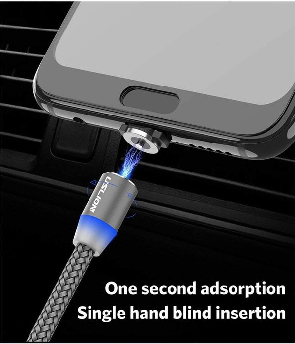 Planet Gates Gold / Type C USLION 1M 2A LED Magnetic Cable For Micro USB Type C Phone Cable for Xiaomi POCOPHONE F1 Samsung S9 Charge Magnet Plug Charger
