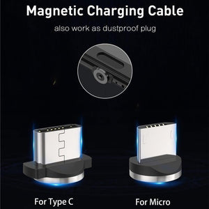 Planet Gates Gold / Type C USLION 1M 2A LED Magnetic Cable For Micro USB Type C Phone Cable for Xiaomi POCOPHONE F1 Samsung S9 Charge Magnet Plug Charger