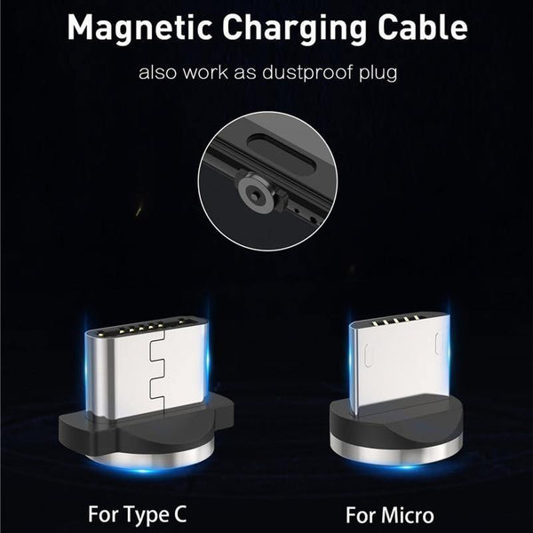 Planet Gates Gold / Type C USLION 1M 2A LED Magnetic Cable For Micro USB Type C Phone Cable for Xiaomi POCOPHONE F1 Samsung S9 Charge Magnet Plug Charger
