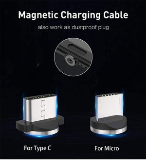 Planet Gates Gold / Type C USLION 1M 2A LED Magnetic Cable For Micro USB Type C Phone Cable for Xiaomi POCOPHONE F1 Samsung S9 Charge Magnet Plug Charger
