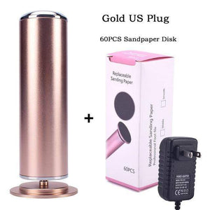 Planet Gates Gold US Plug Electric Pedicure Tools Foot Care File Leg Heels Remove Dead Skin Callus Remover Feet Clean Care Machine & Replacement Sandpaper