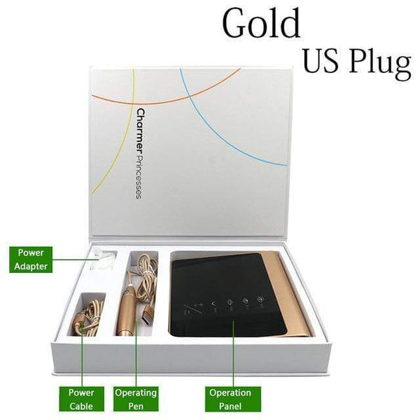 Planet Gates Gold  US  plug Rotary Tattoo Machine Pen Kit Semi-Permanent Makeup Machine Eyebrow Charme Princess Machine  with Cartridges 1/3/5/7R