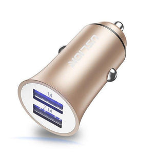 Planet Gates Gold USLION USB Car Charger For iPhone 7 8 XS MAX XR Mini Dual USB Fast Car Charging Mobile Phone Charger Adapter for Samsung Xiaomi