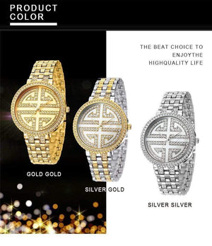 Planet Gates gold Watch Fashion Designer Gold Dress Quartz Ladies Wrist Watches Women's  Unisex waterproof Luxury Female Clock