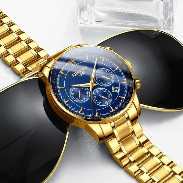 Planet Gates Gold Watch Mens Watches Top Brand Luxury Sport Men's Quartz Clock Waterproof Military Wrist Watch Relogio Masculino Saat