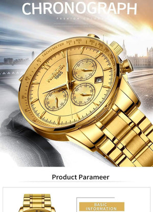 Planet Gates Gold Watch Mens Watches Top Brand Luxury Sport Men's Quartz Clock Waterproof Military Wrist Watch Relogio Masculino Saat