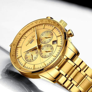 Planet Gates Gold Watch Mens Watches Top Brand Luxury Sport Men's Quartz Clock Waterproof Military Wrist Watch Relogio Masculino Saat