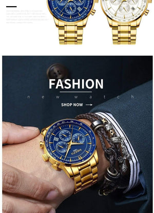 Planet Gates Gold Watch Mens Watches Top Brand Luxury Sport Men's Quartz Clock Waterproof Military Wrist Watch Relogio Masculino Saat