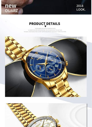 Planet Gates Gold Watch Mens Watches Top Brand Luxury Sport Men's Quartz Clock Waterproof Military Wrist Watch Relogio Masculino Saat