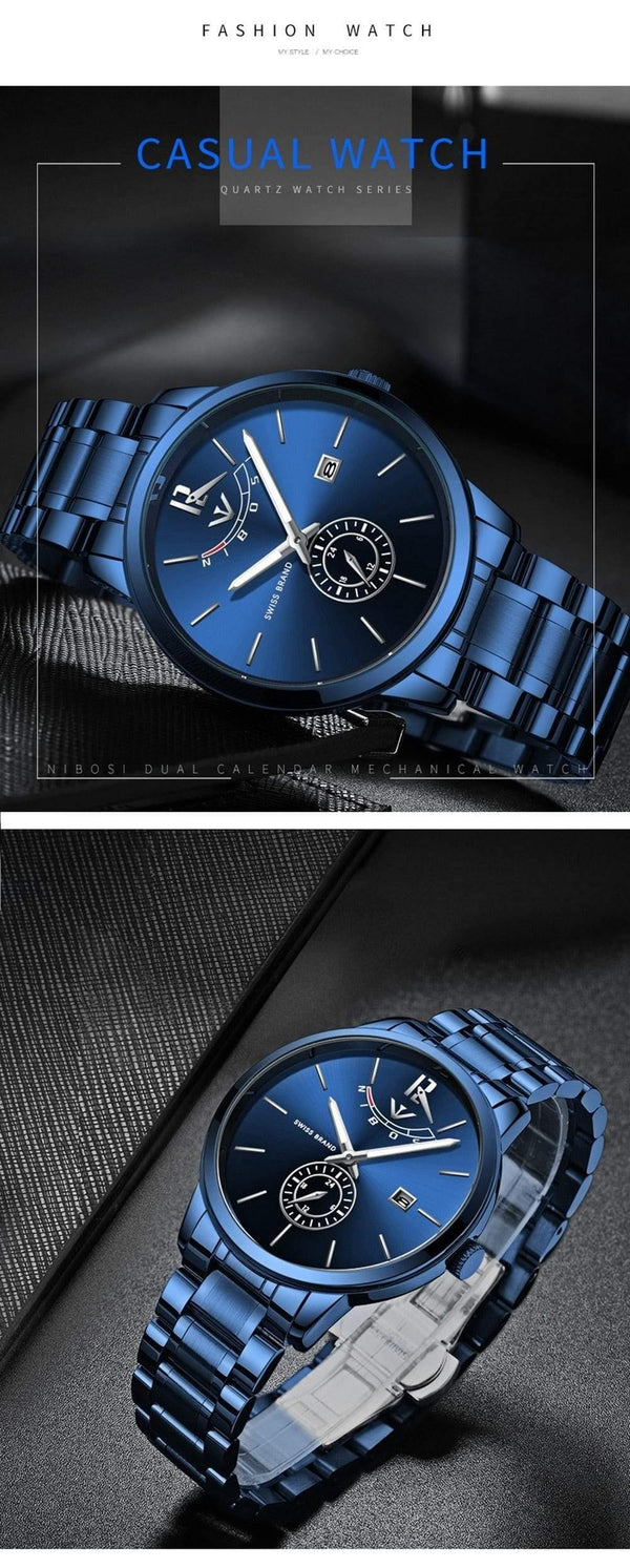 Planet Gates Gold Watch Mens Watches Top Brand Luxury Sport Quartz Watch Business Waterproof Wristwatch