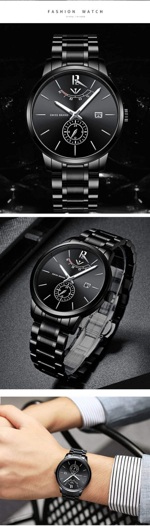 Planet Gates Gold Watch Mens Watches Top Brand Luxury Sport Quartz Watch Business Waterproof Wristwatch