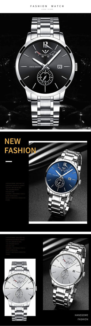 Planet Gates Gold Watch Mens Watches Top Brand Luxury Sport Quartz Watch Business Waterproof Wristwatch