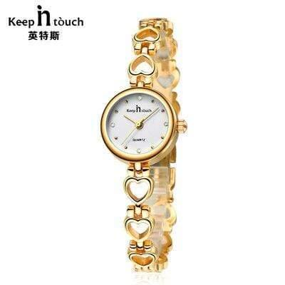 Planet Gates Gold Watch Women Bracelet Gold Rhinestone Ladies Quartz-watch Waterproof Shockproof with Original Gift Box